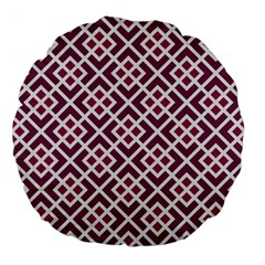 Two Tone Lattice Pattern Purple Large 18  Premium Flano Round Cushions by kellehco