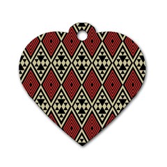 Motif Boho Style Geometric Dog Tag Heart (one Side) by tmsartbazaar