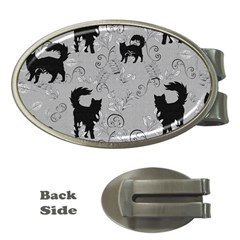 Grey Black Cats Design Money Clips (oval)  by Abe731