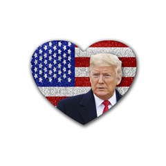 Trump President Sticker Design Heart Coaster (4 Pack)  by dflcprintsclothing