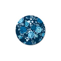 Blue Floral Print  Golf Ball Marker (10 Pack) by designsbymallika