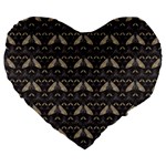 Moth pattern Large 19  Premium Heart Shape Cushions