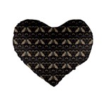 Moth pattern Standard 16  Premium Flano Heart Shape Cushions