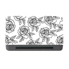 Line Art Black And White Rose Memory Card Reader With Cf