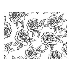 Line Art Black And White Rose Double Sided Flano Blanket (mini)  by MintanArt