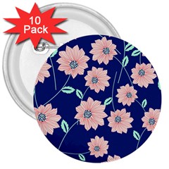 Floral 3  Buttons (10 Pack)  by Sobalvarro