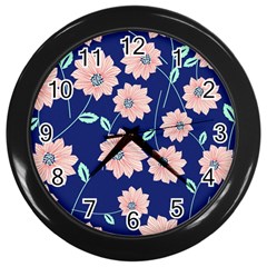 Floral Wall Clock (black) by Sobalvarro