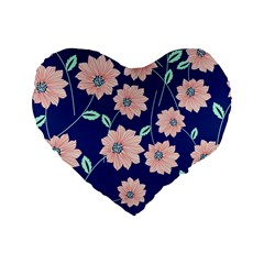 Floral Standard 16  Premium Flano Heart Shape Cushions by Sobalvarro