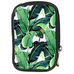 Tropical Banana Leaves Compact Camera Leather Case by goljakoff