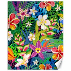 Colorful Floral Pattern Canvas 11  X 14  by designsbymallika