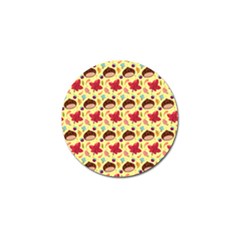 Cute Leaf Pattern Golf Ball Marker (10 Pack) by designsbymallika