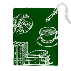 Books And Baked Goods Pattern Drawstring Pouch (4xl) by DithersDesigns