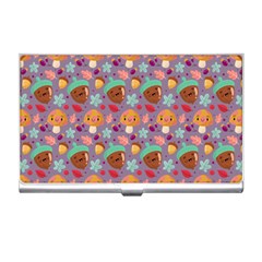 Nuts And Mushroom Pattern Business Card Holder by designsbymallika