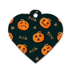 Halloween Dog Tag Heart (two Sides) by Sobalvarro