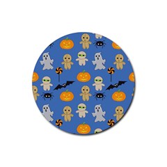 Halloween Rubber Round Coaster (4 Pack)  by Sobalvarro