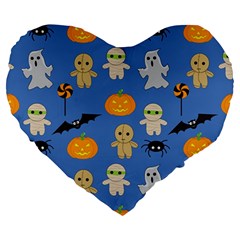 Halloween Large 19  Premium Heart Shape Cushions by Sobalvarro
