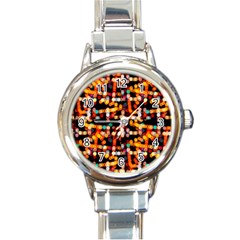 Multicolored Bubbles Print Pattern Round Italian Charm Watch by dflcprintsclothing