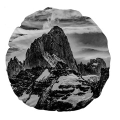 Fitz Roy And Poincenot Mountains, Patagonia Argentina Large 18  Premium Flano Round Cushions by dflcprintsclothing