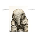Baby Elephant Lightweight Drawstring Pouch (L) Back