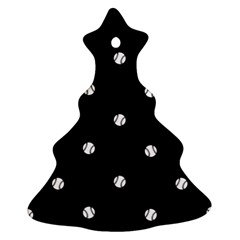 Black And White Baseball Motif Pattern Ornament (christmas Tree)  by dflcprintsclothing