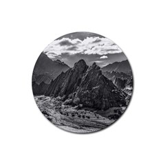 Andean Landscape At Brava Lagoon Reserve, La Rioja, Argentina Rubber Coaster (round)  by dflcprintsclothing