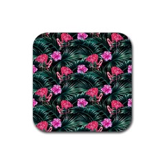 Pink Flamingo Rubber Coaster (square)  by goljakoff