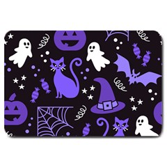 Halloween Party Seamless Repeat Pattern  Large Doormat  by KentuckyClothing