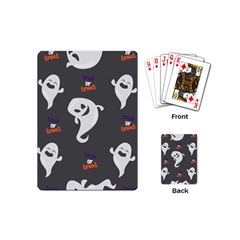 Halloween Ghost Trick Or Treat Seamless Repeat Pattern Playing Cards Single Design (mini) by KentuckyClothing