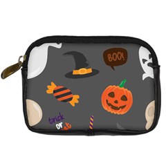 Halloween Themed Seamless Repeat Pattern Digital Camera Leather Case by KentuckyClothing
