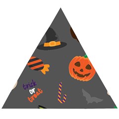 Halloween Themed Seamless Repeat Pattern Wooden Puzzle Triangle by KentuckyClothing
