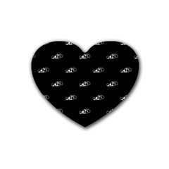 Formula One Black And White Graphic Pattern Heart Coaster (4 Pack)  by dflcprintsclothing