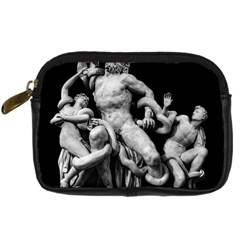 Laocoon Sculpture Over Black Digital Camera Leather Case by dflcprintsclothing