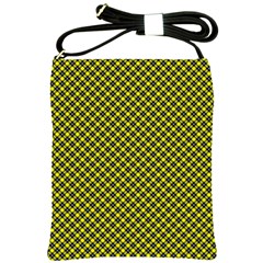 Cute Yellow Tartan Pattern, Classic Buffalo Plaid Theme Shoulder Sling Bag by Casemiro