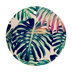 Monstera Leaf Round Ornament (two Sides) by goljakoff