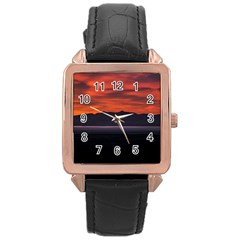Las Aguilas Viewpoint, El Chalten, Argentina Rose Gold Leather Watch  by dflcprintsclothing