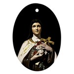 Virgin Mary Sculpture Dark Scene Ornament (Oval)