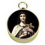 Virgin Mary Sculpture Dark Scene Gold Compasses