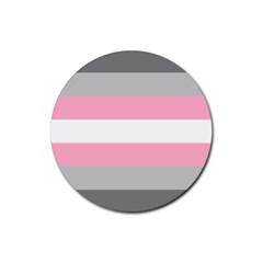 Demigirl Pride Flag Lgbtq Rubber Coaster (round)  by lgbtnation