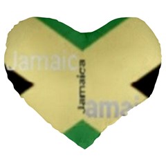 Jamaica, Jamaica  Large 19  Premium Flano Heart Shape Cushions by Janetaudreywilson