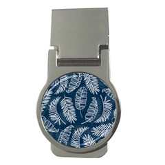 Blue Leaves Money Clips (round)  by goljakoff
