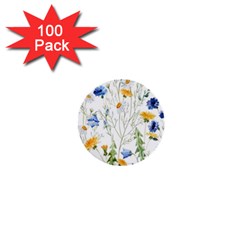 Summer Flowers 1  Mini Buttons (100 Pack)  by goljakoff