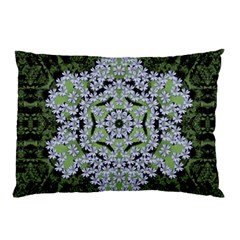 Calm In The Flower Forest Of Tranquility Ornate Mandala Pillow Case (two Sides) by pepitasart