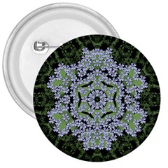 Calm In The Flower Forest Of Tranquility Ornate Mandala 3  Buttons by pepitasart