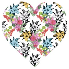 Summer Flowers Wooden Puzzle Heart by goljakoff