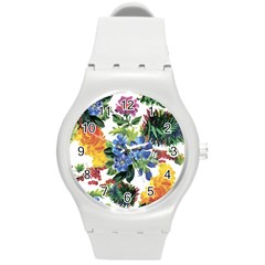 Flowers Round Plastic Sport Watch (m) by goljakoff