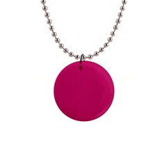 Peacock Pink & White - 1  Button Necklace