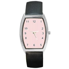 Soft Bubblegum Pink & Black - Barrel Style Metal Watch
