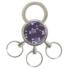 Purple Flowers 3-ring Key Chain by goljakoff