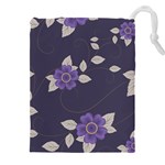 Purple flowers Drawstring Pouch (5XL)