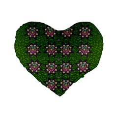 Star Over The Healthy Sacred Nature Ornate And Green Standard 16  Premium Flano Heart Shape Cushions by pepitasart